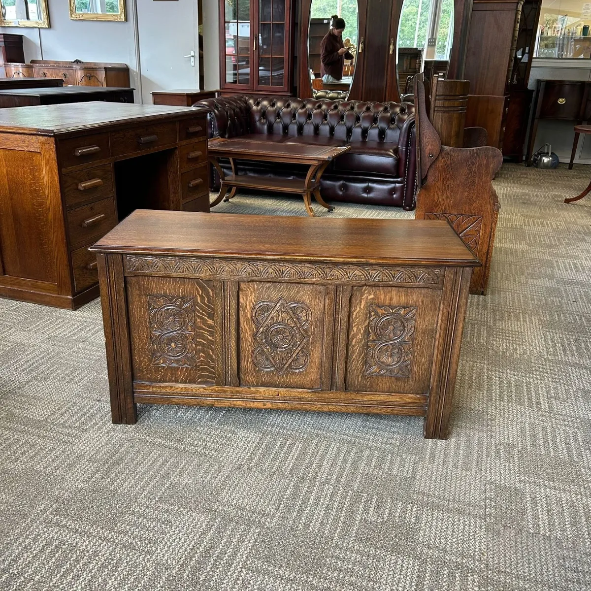 Fabulous oak George III blankets chest storage box - Image 1