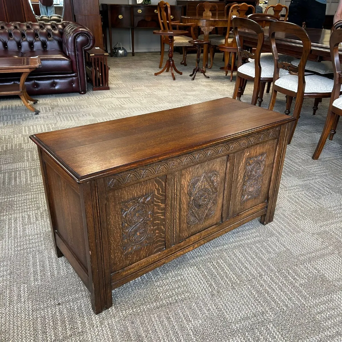 Fabulous oak George III blankets chest storage box - Image 4