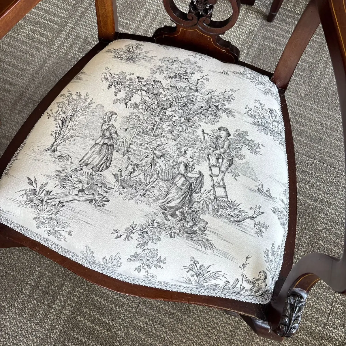Fabulous Edwardian mahogany occasional "His" chair - Image 4