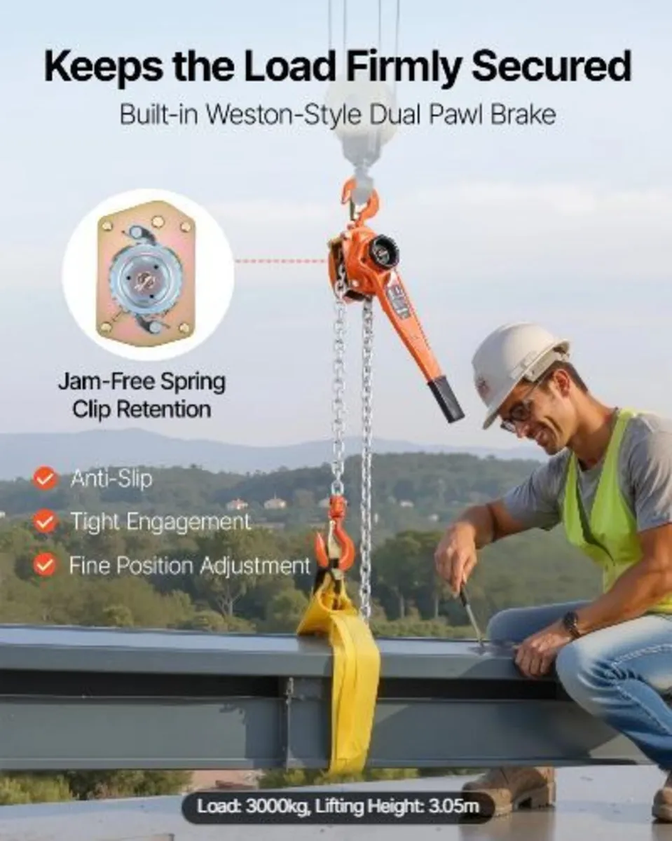 Manual Lever Chain Hoist, 3T 3000KG Capacity - Image 2