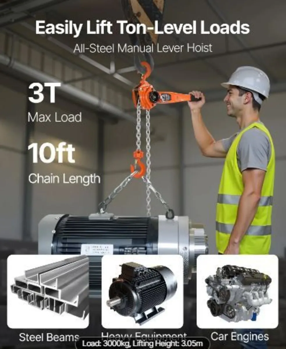 Manual Lever Chain Hoist, 3T 3000KG Capacity - Image 3
