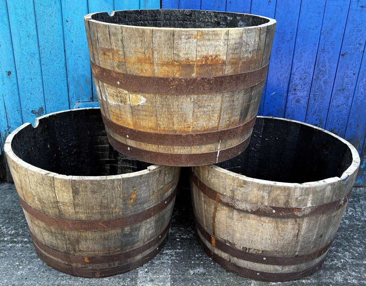 Oak Whiskey Half Barrels - *ONLY 5 LEFT* - Image 1