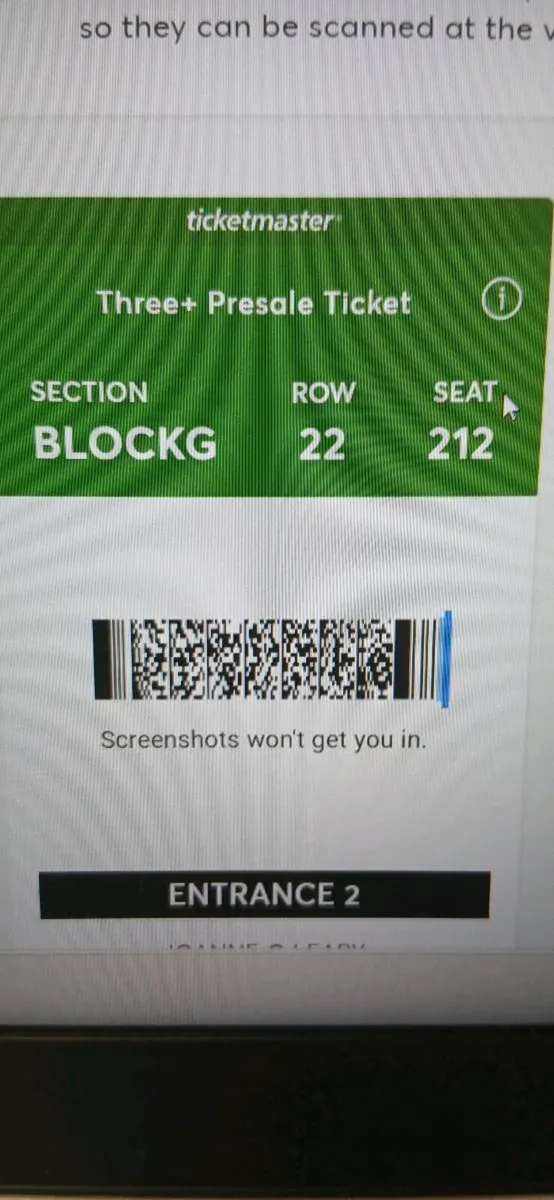 Korn seated ticket