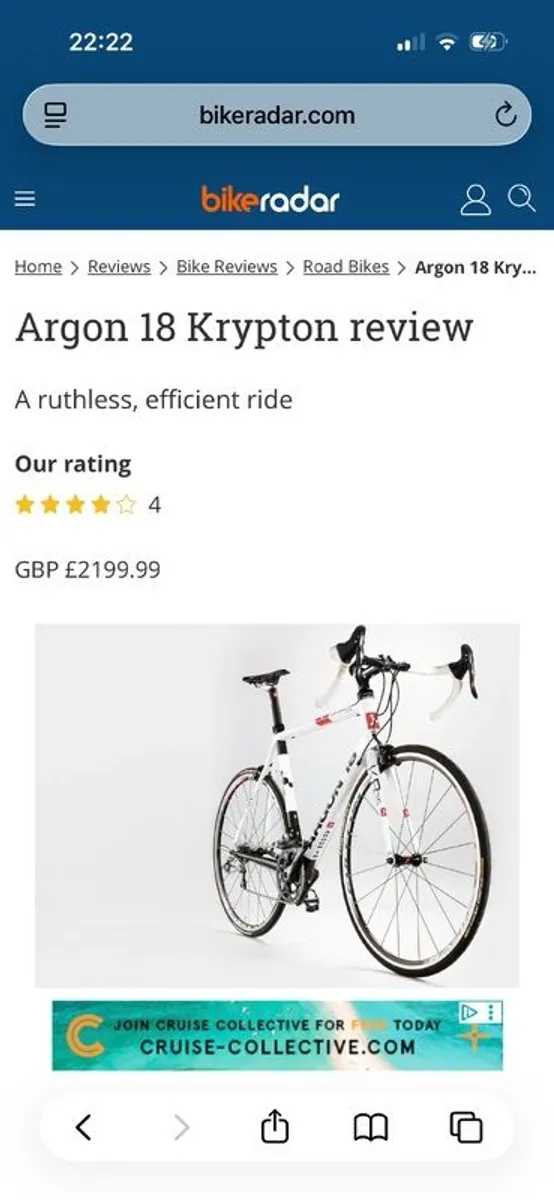 Argon 18 Krypton Carbon Road Bike - Image 3