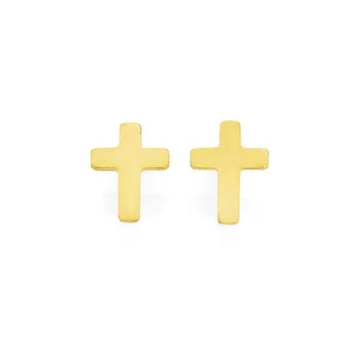 Vintage 9ct Gold Cross Stud Earrings – Pristine - Image 1