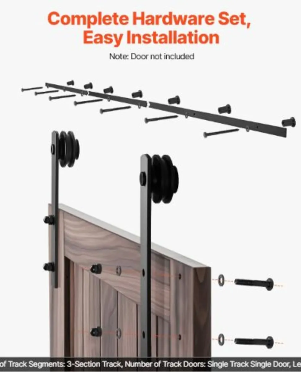 10FT Sliding Barn Door Hardware Kit,330 LBS Weight - Image 2