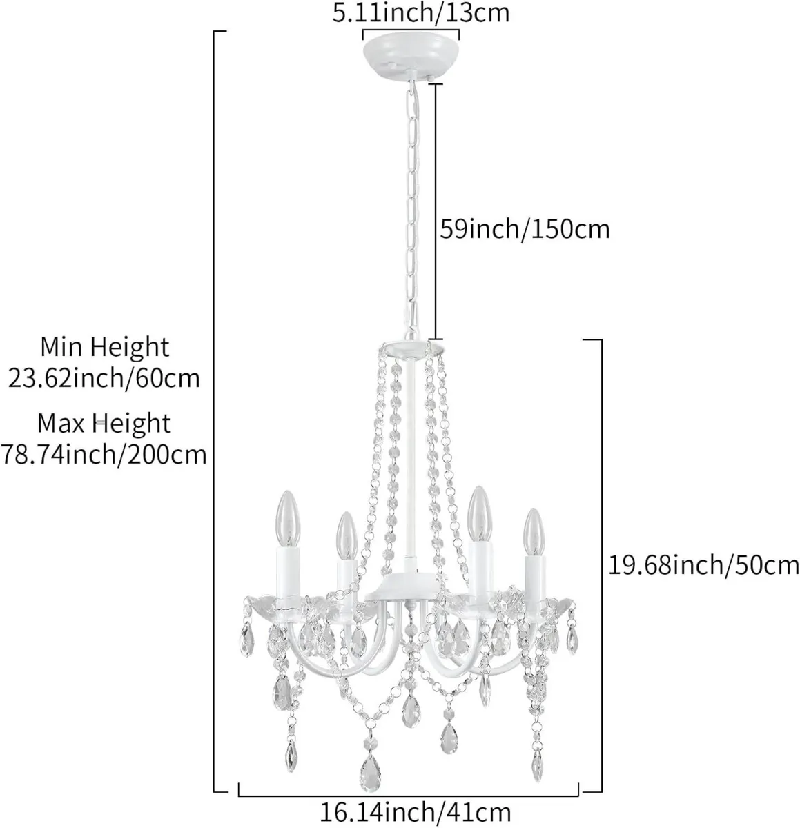 4 Chandelier Modern Crystal Luxury Ceiling Light - Image 1