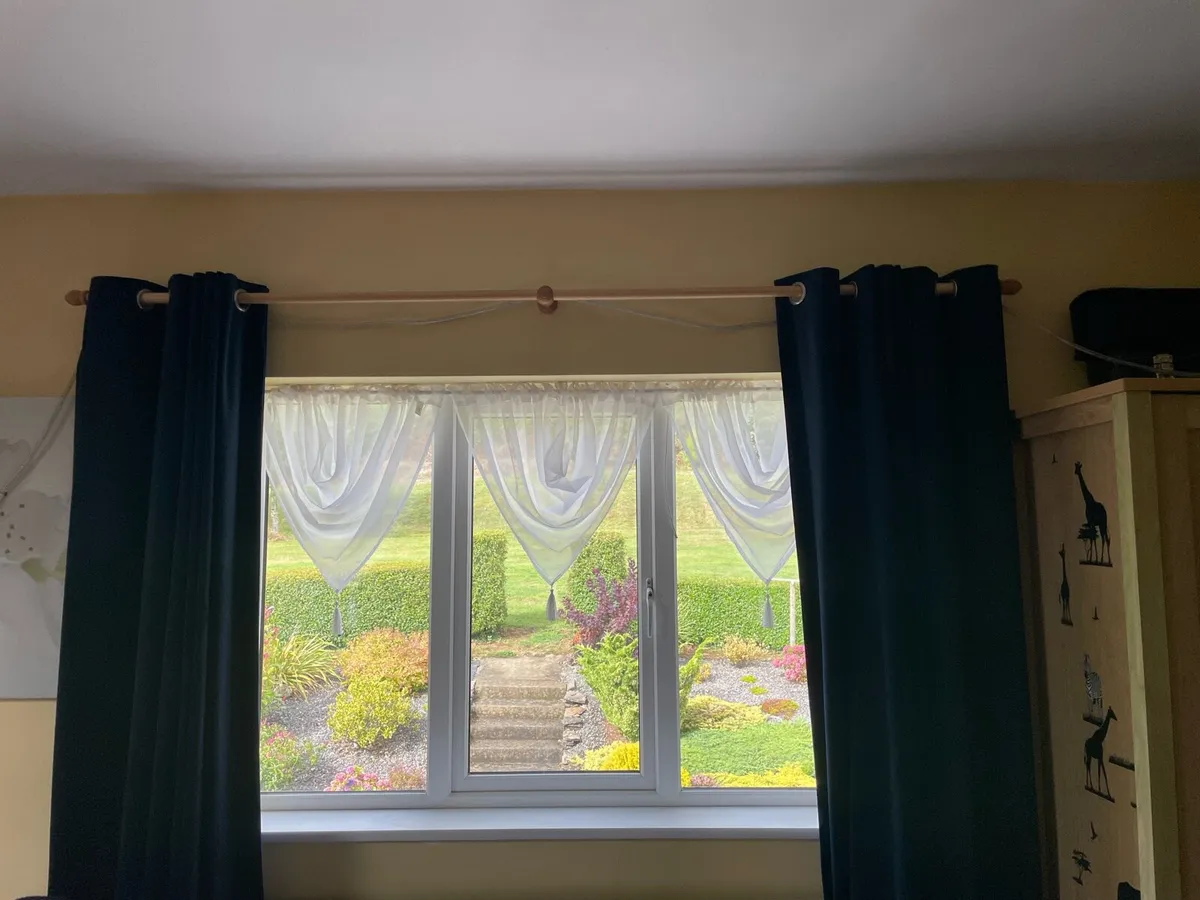 Half price curtains: navy velour - Image 1