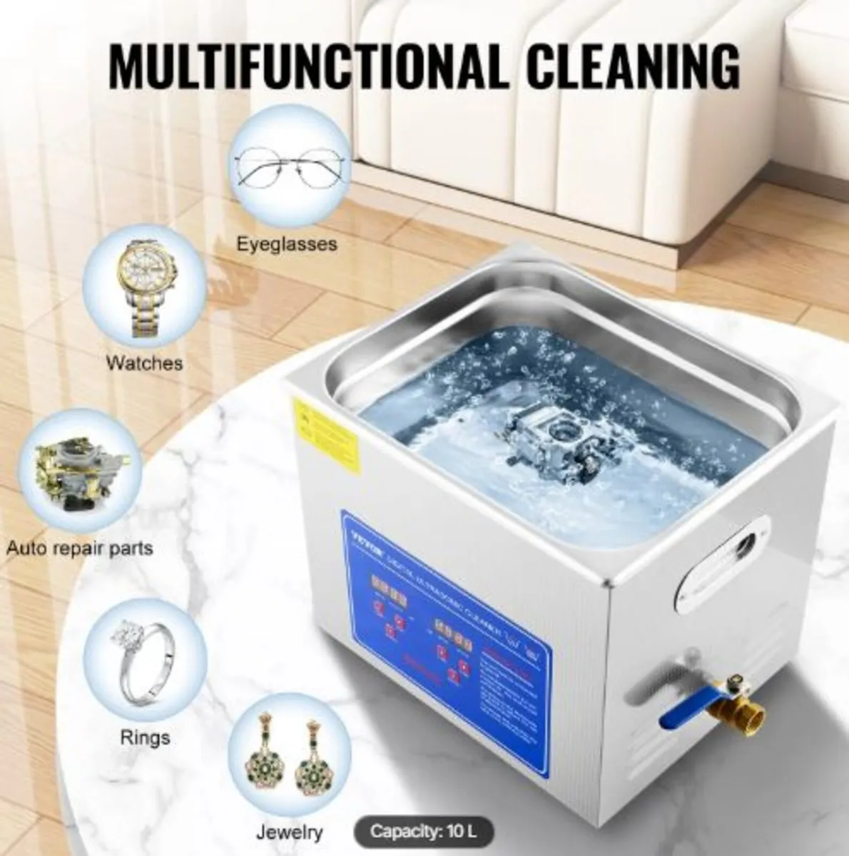 Professional Ultrasonic Cleaner, 10 L Ultrasonic - Image 2