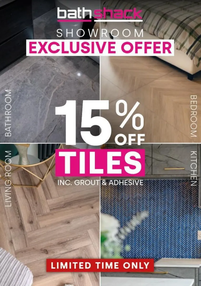 Bathshack Exclusive Offer - 15% OFF ALL TILES