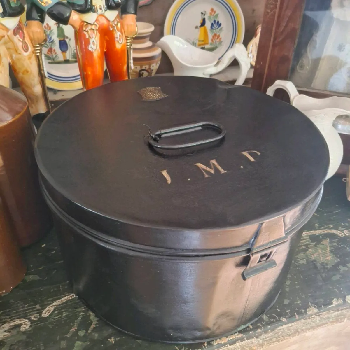 Antique British Military Hat Box - Image 1