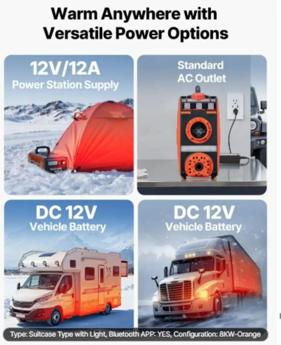 Diesel Heater, 5-8KW, DC 12V, All in One Portable - Image 4