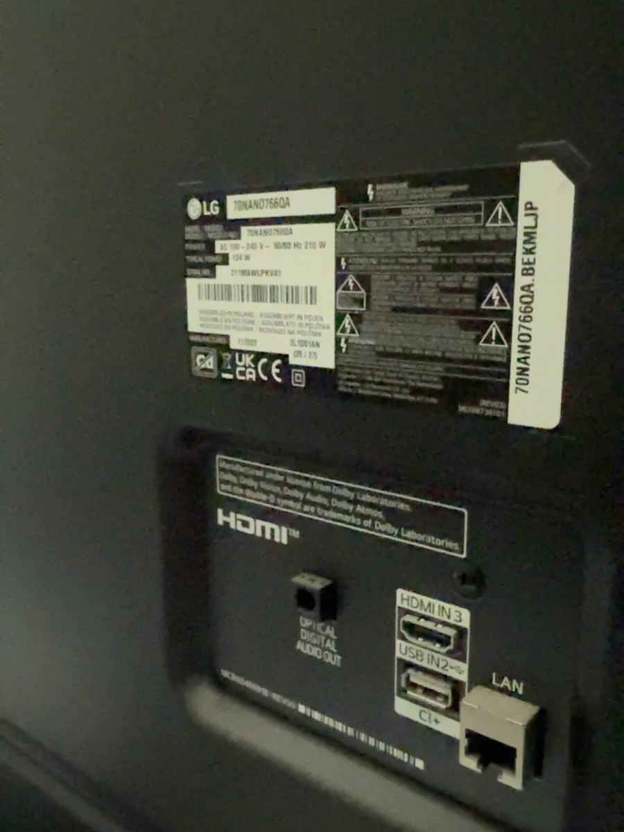 LG 70” NanoCell 4K Smart TV - Image 2