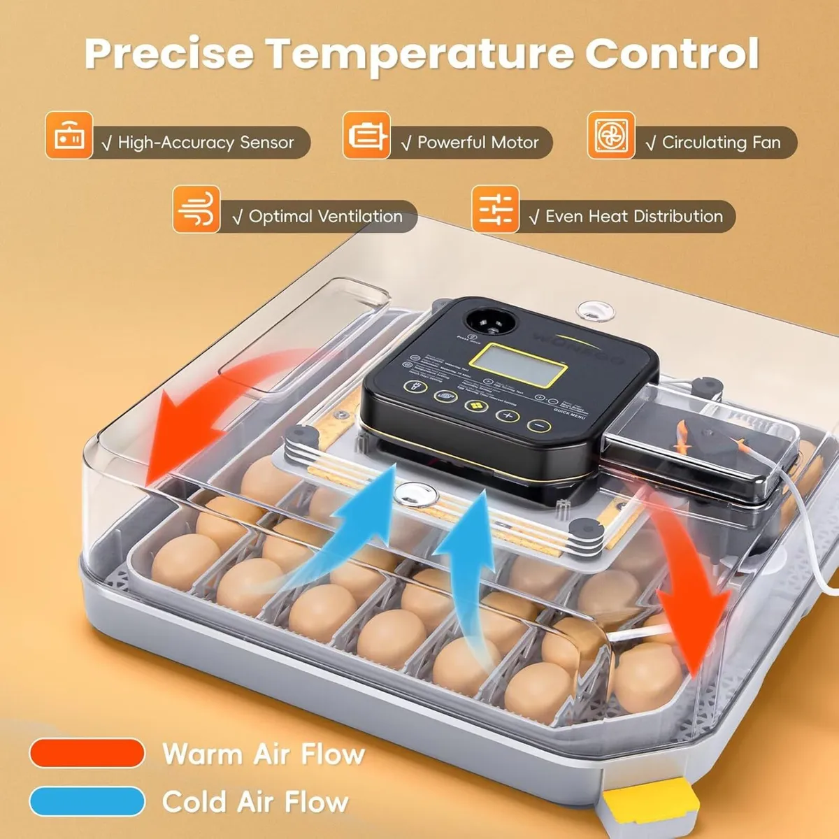 48-Egg Fully Automatic Incubator 12V/220V - Image 3