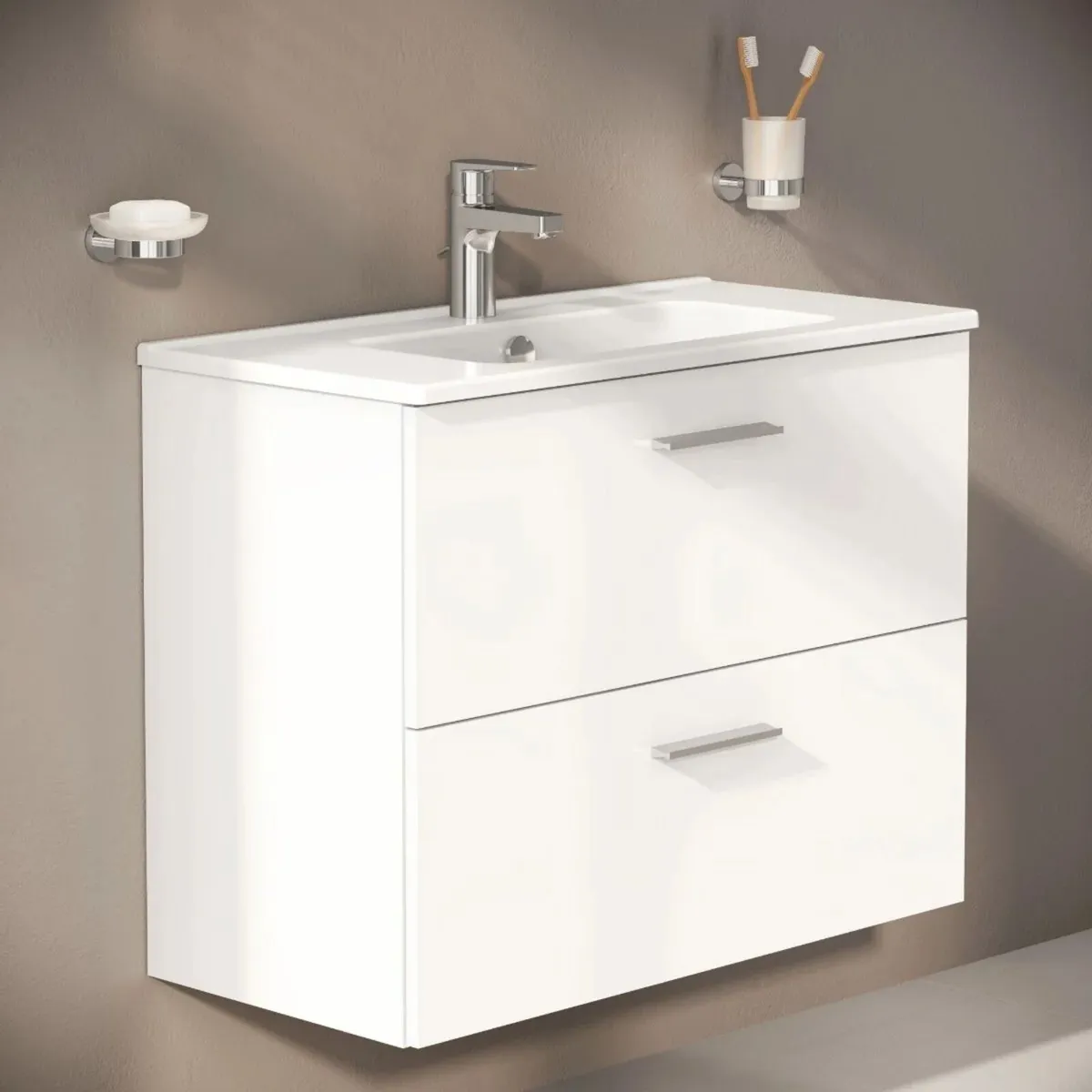 Vitra 800mm White Wall Hung Vanity And Basin Deal