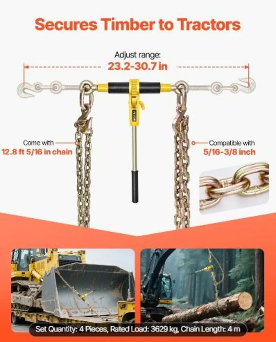 Ratchet Chain Binder, 5/16 in x 12.8 ft G80 Chain - Image 4