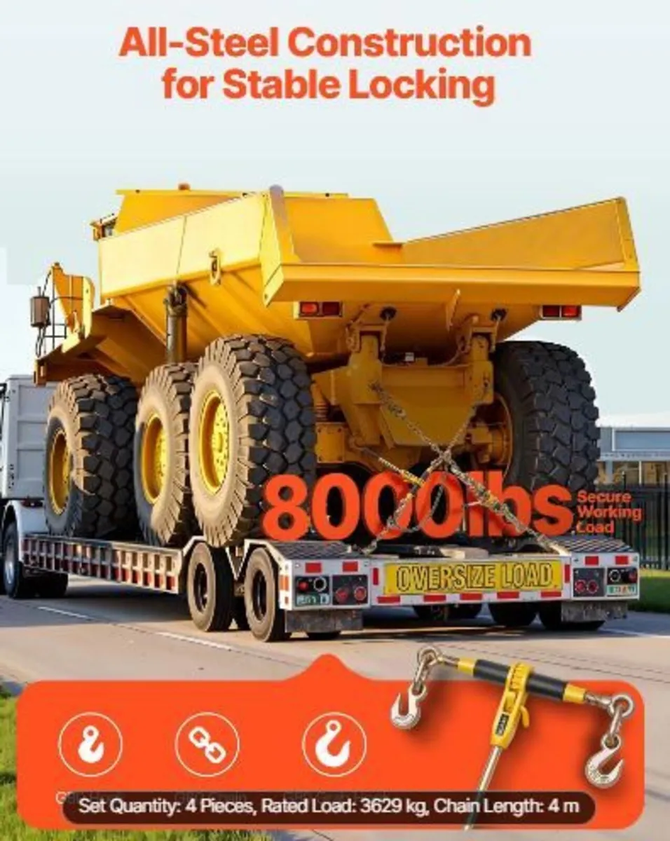 Ratchet Chain Binder, 5/16 in x 12.8 ft G80 Chain - Image 2