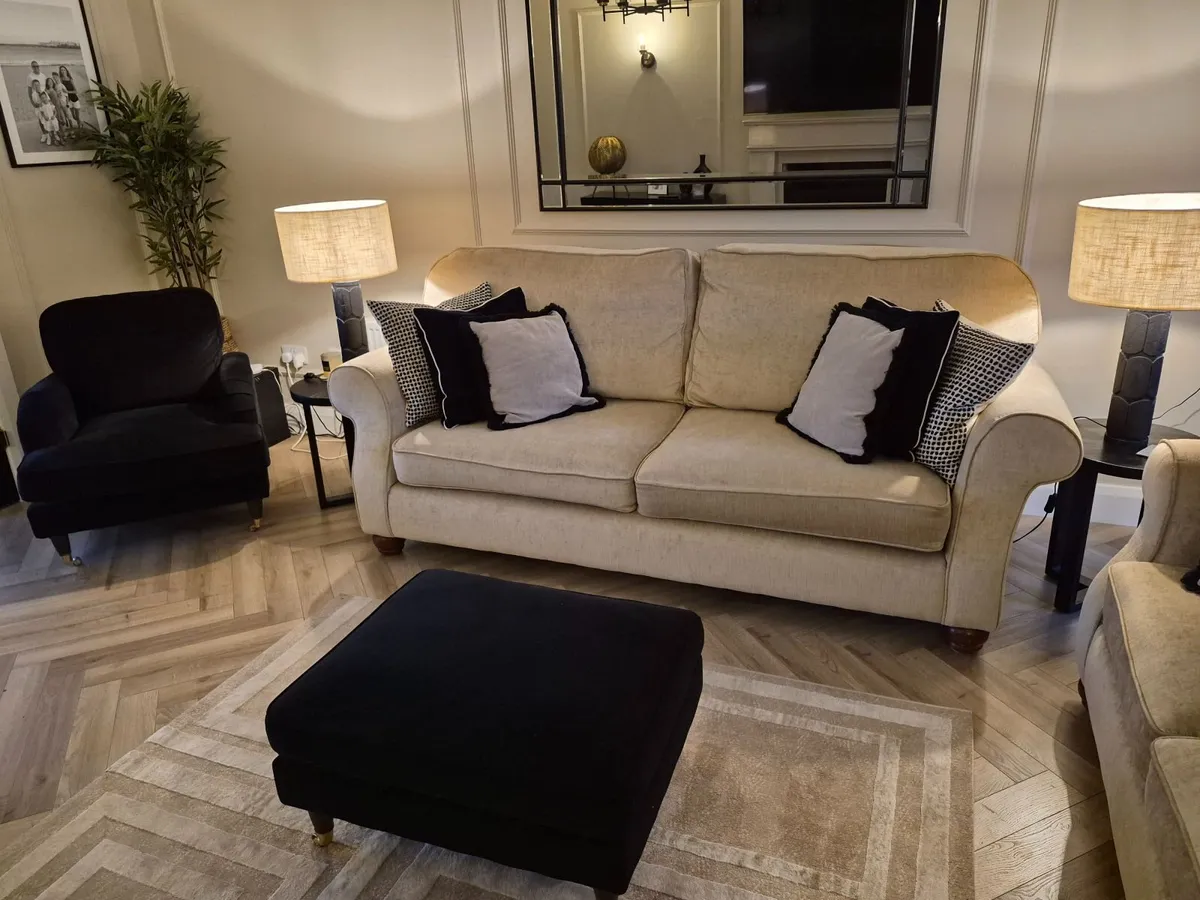 3+2 Seater Sofa plus Armchair and Pouffe - Image 1