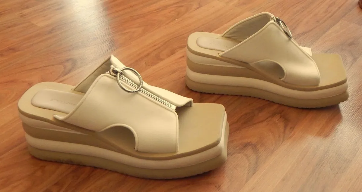 Pair of Stella McCartney Scuba Wedge Sandals, New - Image 4