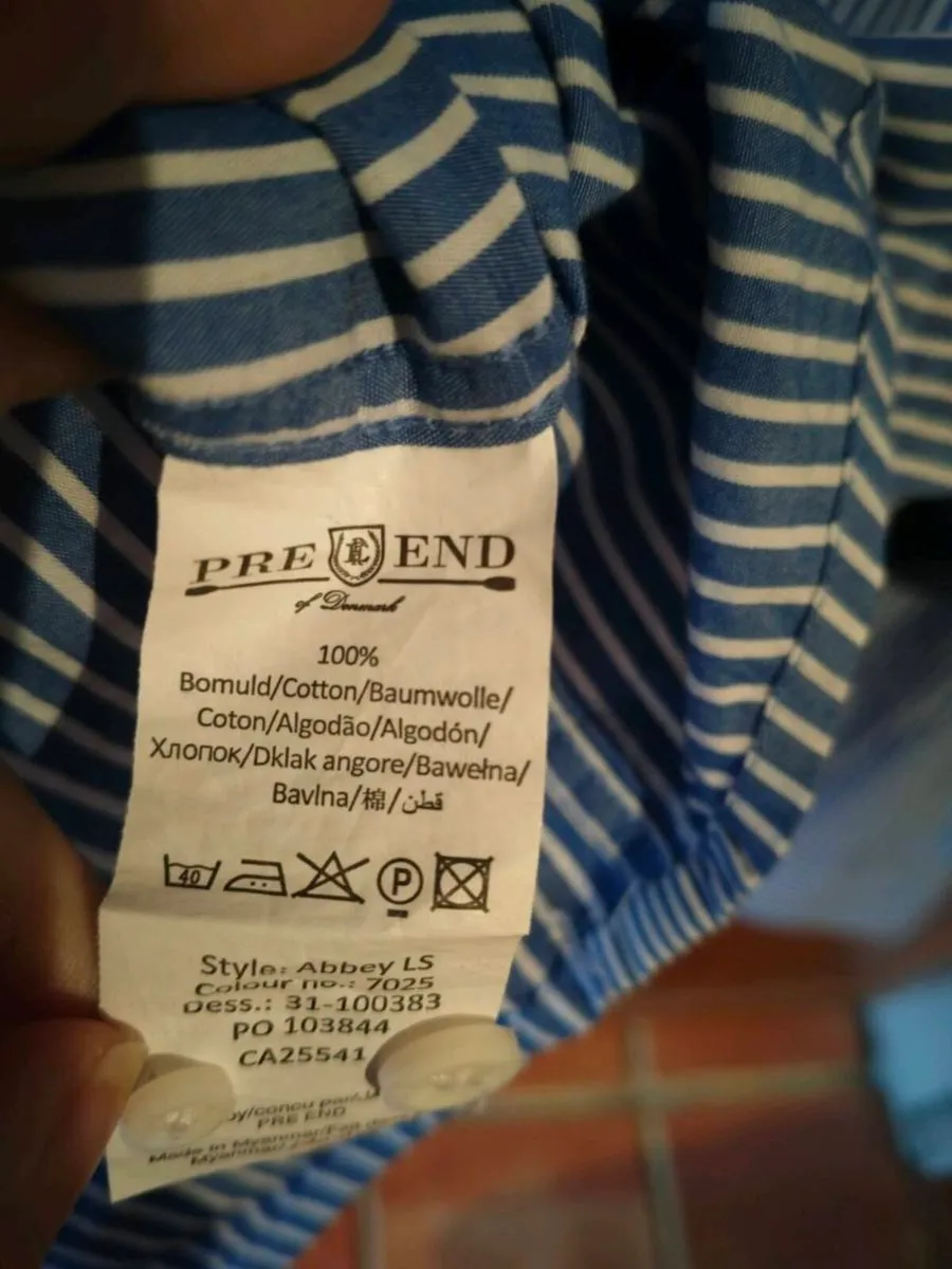 Man's plus size Pre End Blue and white stripe shir - Image 4