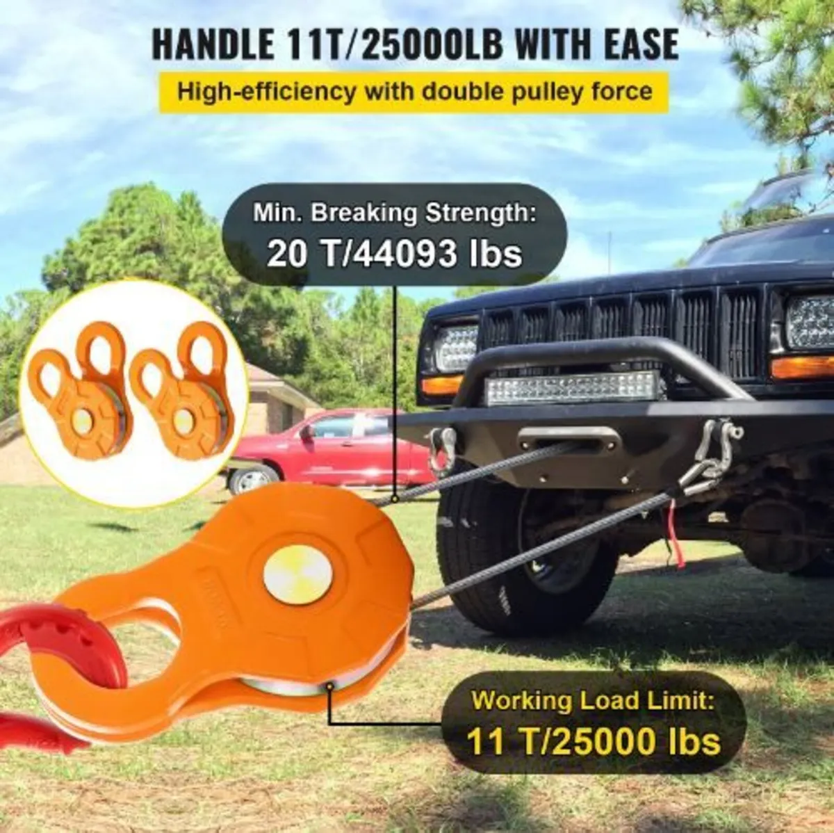 Snatch Block, 11T/25,000 LBS Working Load Limit - Image 3