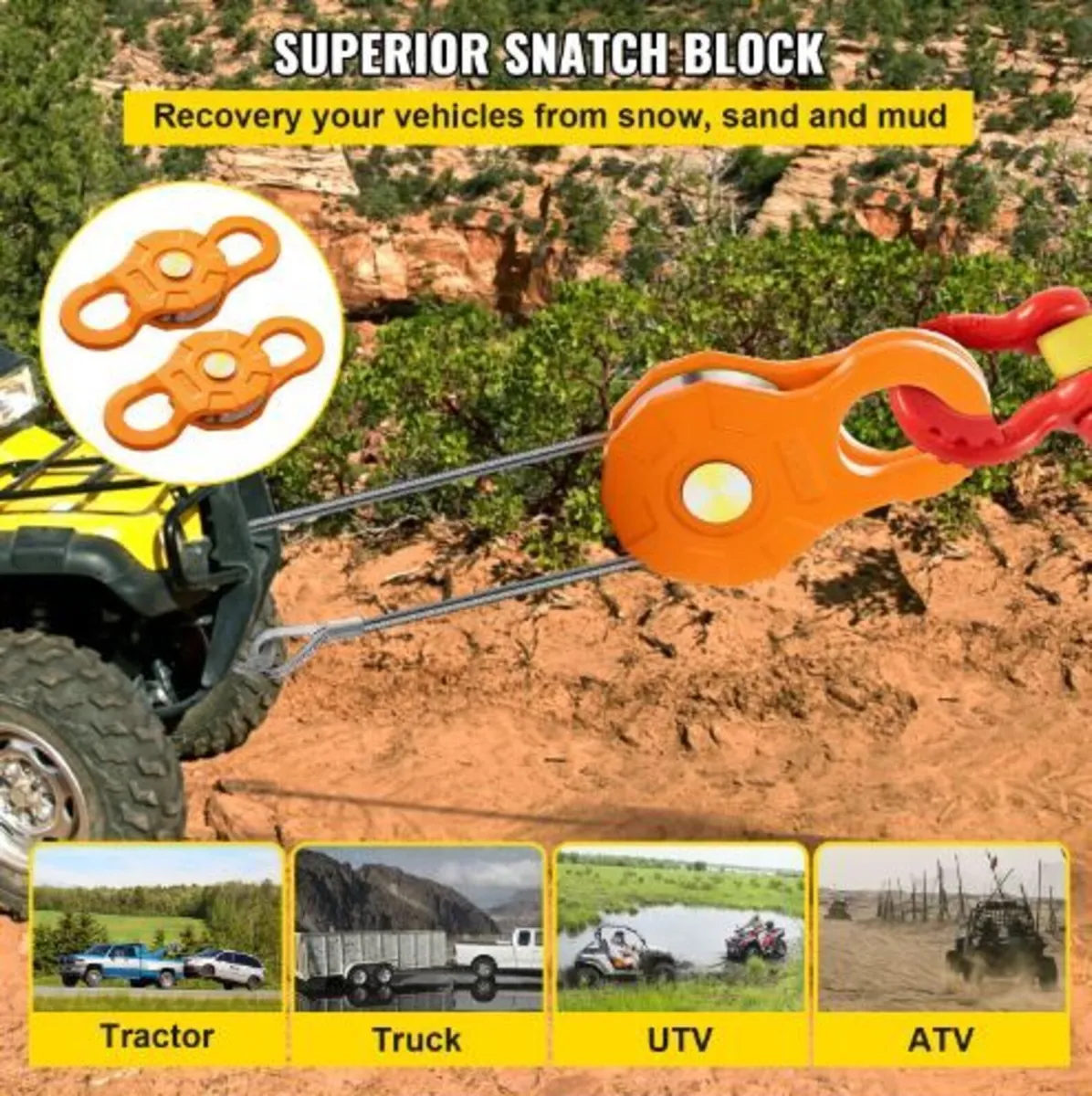 Snatch Block, 11T/25,000 LBS Working Load Limit - Image 1