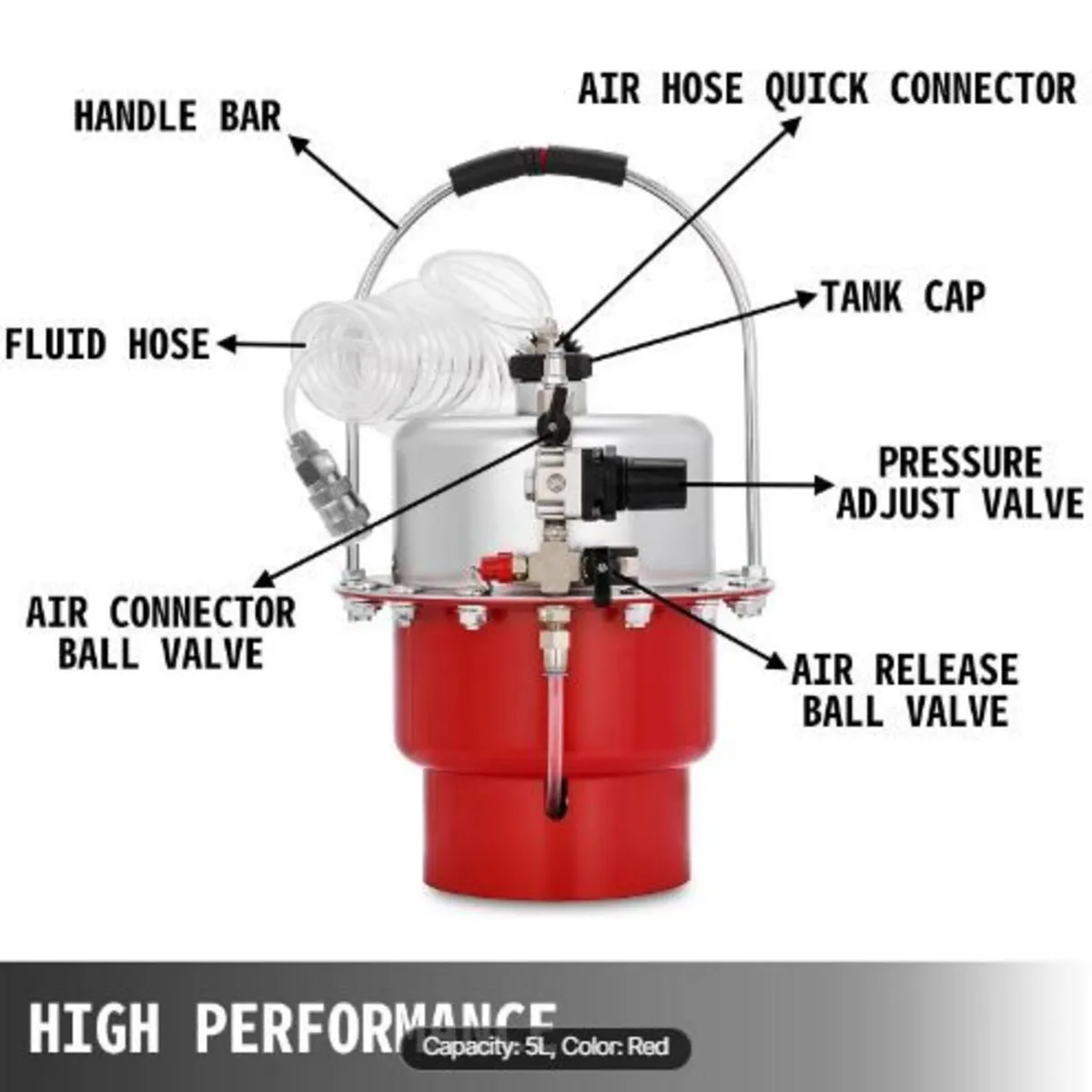 Pneumatic Air Pressure Bleeder Tool Kit - Image 3