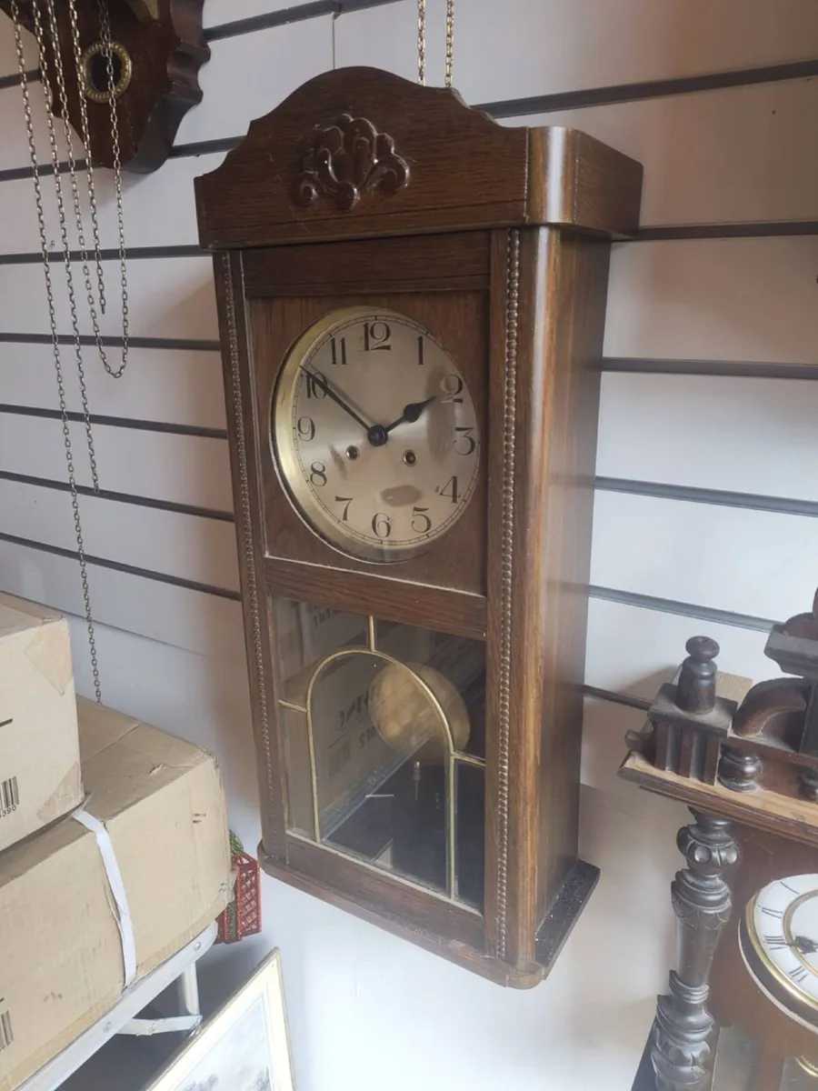 1920s Pendulum Wall Clock - Image 3