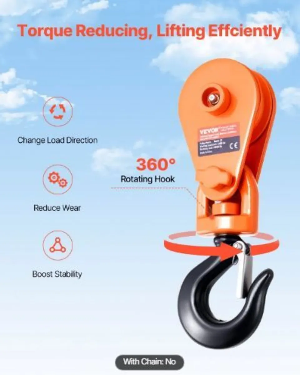 2 Ton Snatch Block with Swivel Hook - Image 2