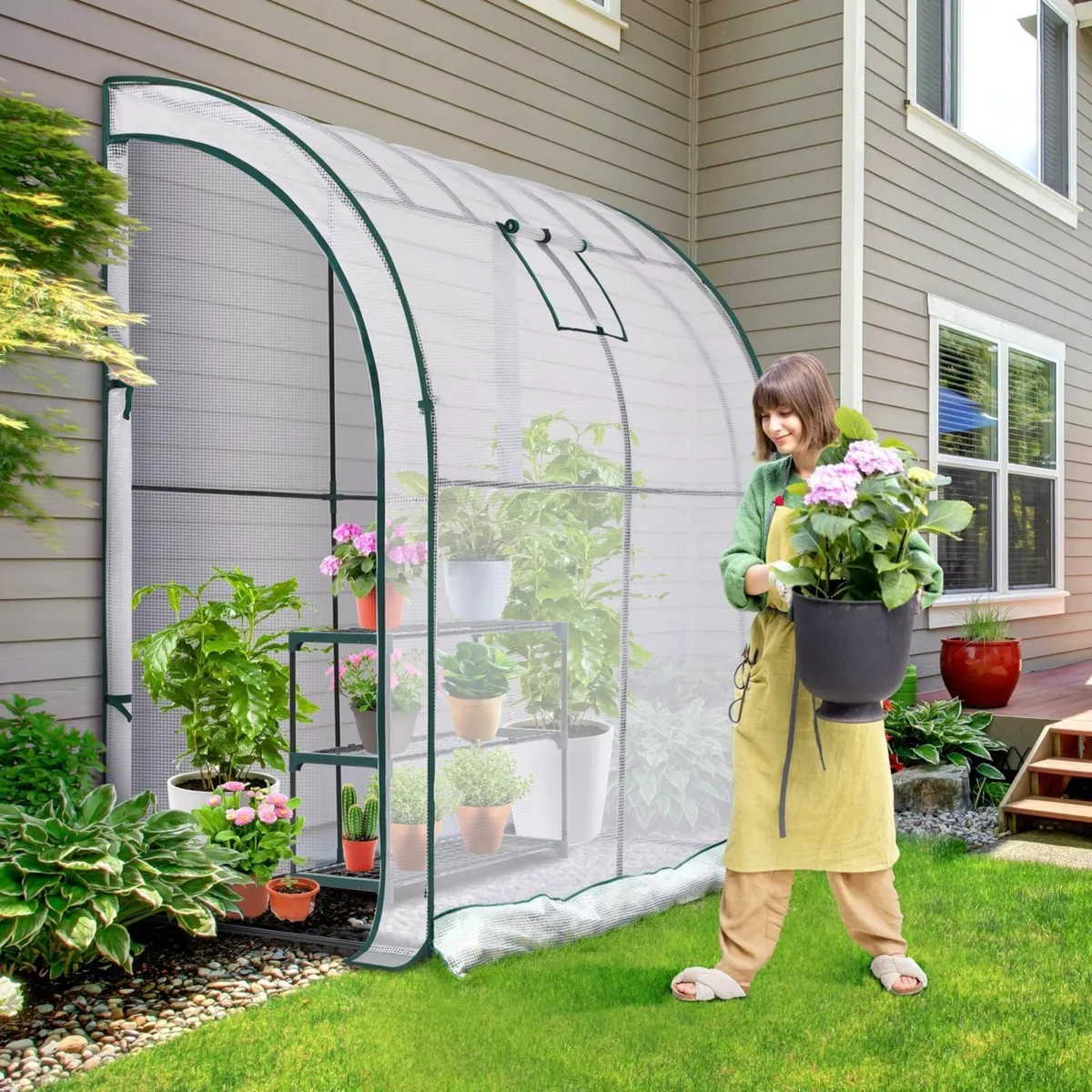 200x100x210cm Garden Greenhouse with Mesh Windows - Image 2