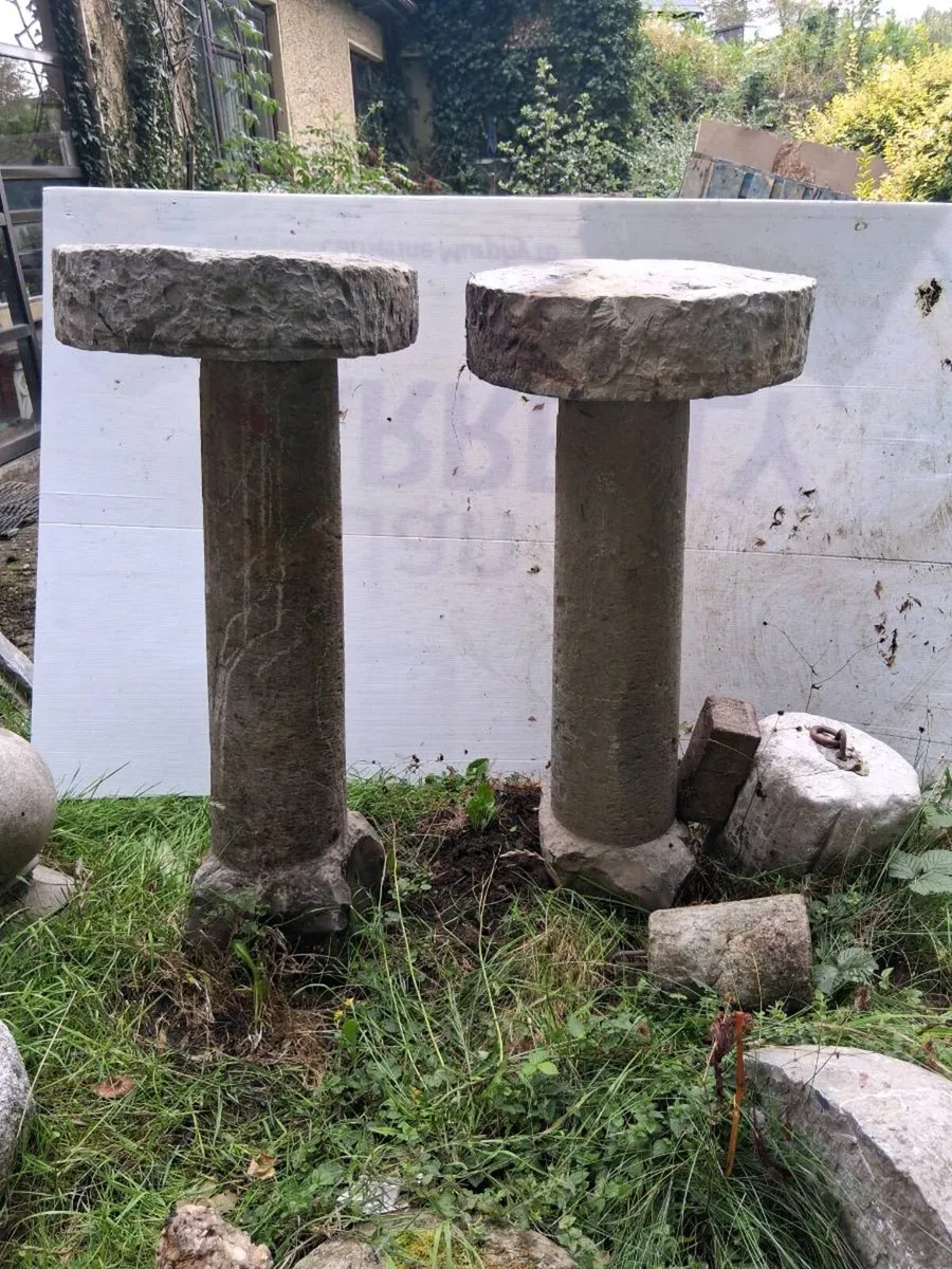 Cut stone Mushroom Antique 18th CentuMatching pair - Image 1