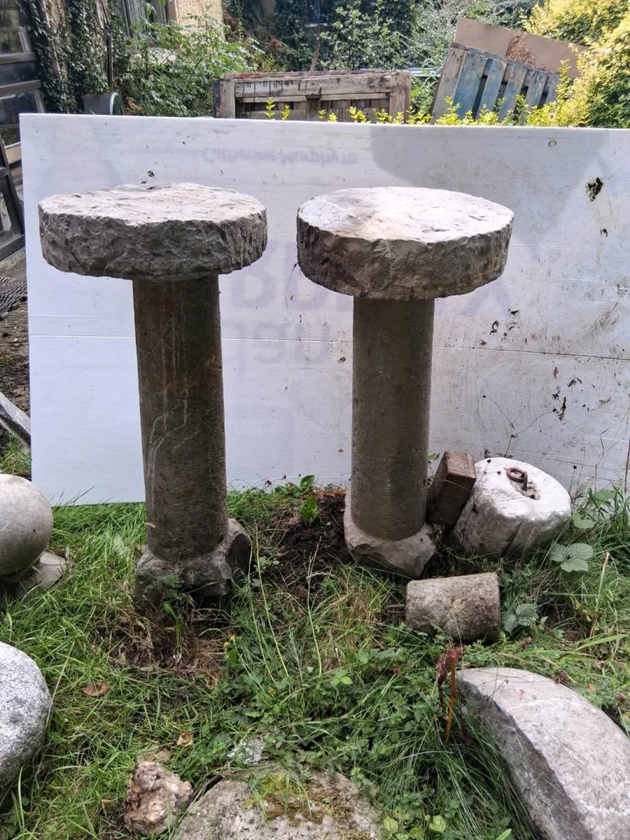 Cut stone Mushroom Antique 18th CentuMatching pair - Image 2
