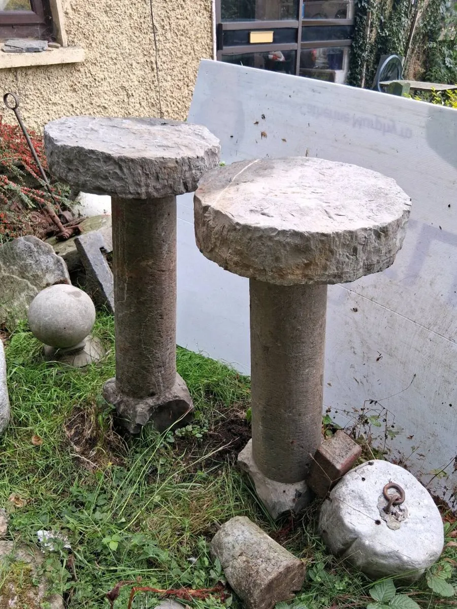 Cut stone Mushroom Antique 18th CentuMatching pair - Image 3