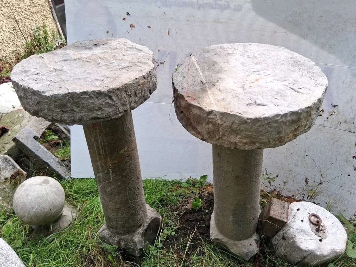 Cut stone Mushroom Antique 18th CentuMatching pair - Image 4