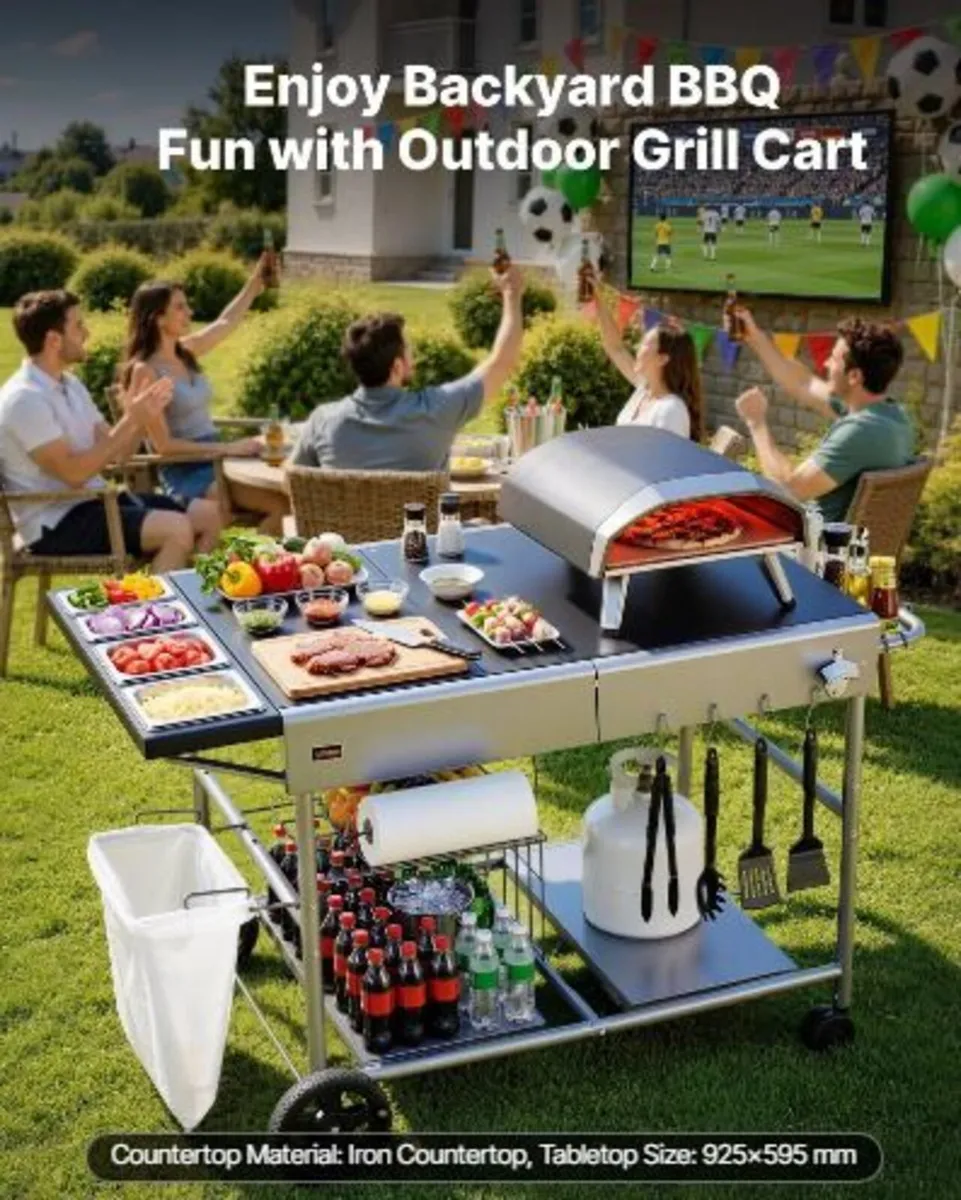 Outdoor Grill Cart, Grilling Table - Image 3