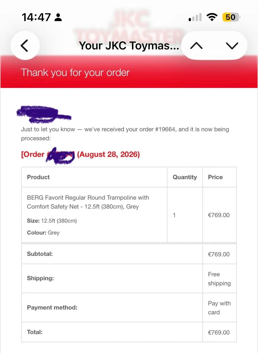 Berg 12.5ft, Brand New- Never Used -€769 receipt - Image 1