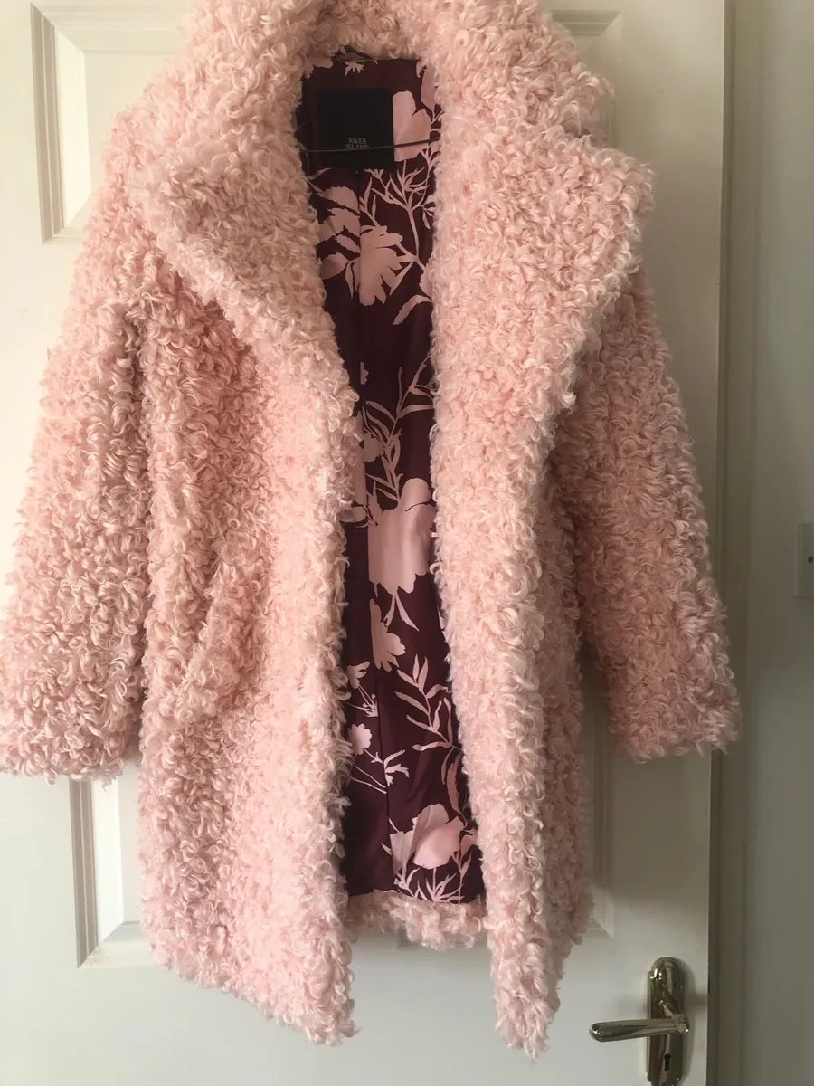 Pink faux fur coat - Image 1
