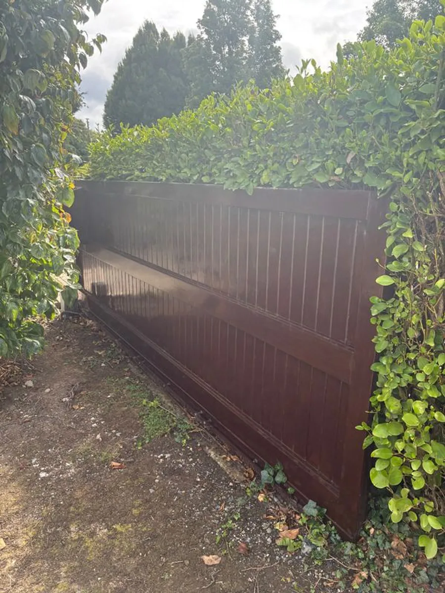 Solid Wooden Driveway Gate with letterbox 3.5m x 1.2m - Image 1