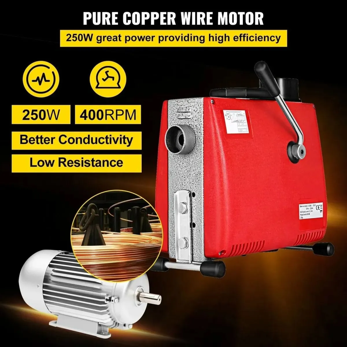 390W Electric Drain Cleaner Pipe Unblocker - Image 3