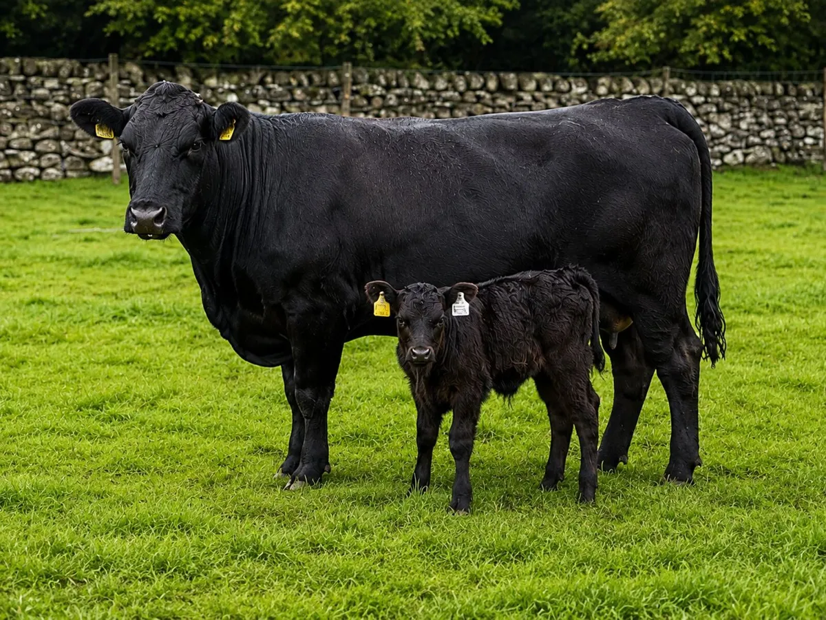 Limousin heifer with her Aberdeen Angus calf - Image 3