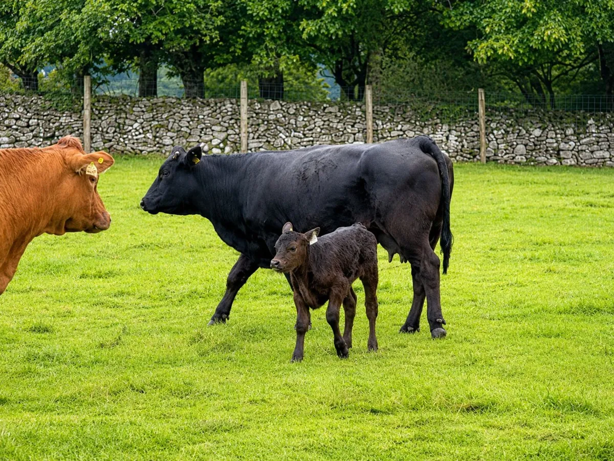 Limousin heifer with her Aberdeen Angus calf - Image 4