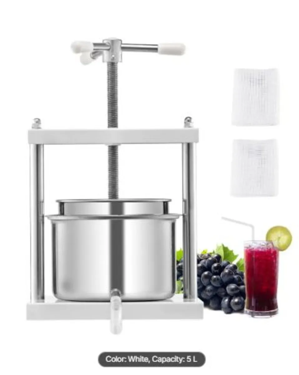 1.45 Gal/5L Fruit Wine Press, 2 Stainless Steel - Image 1