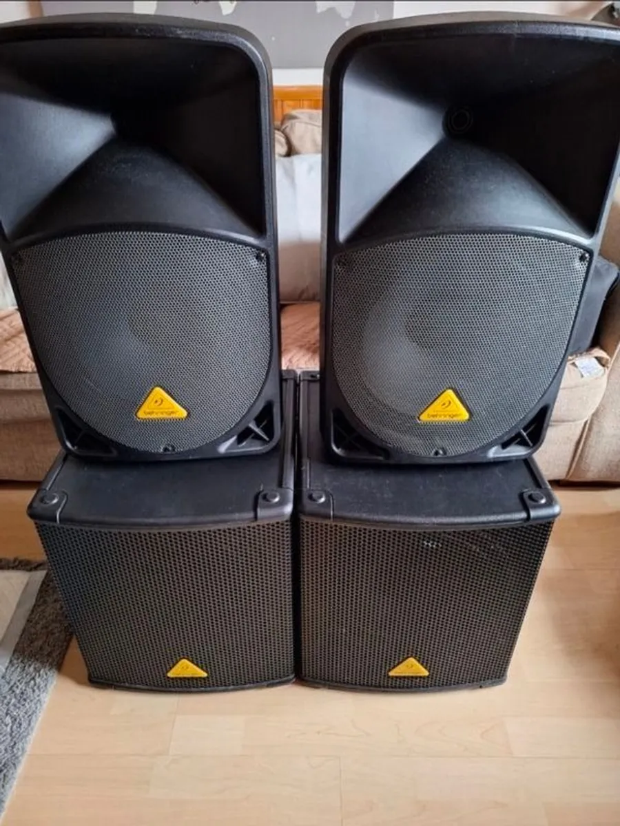 Behringer Active Full PA System and Speaker Poles - Image 1