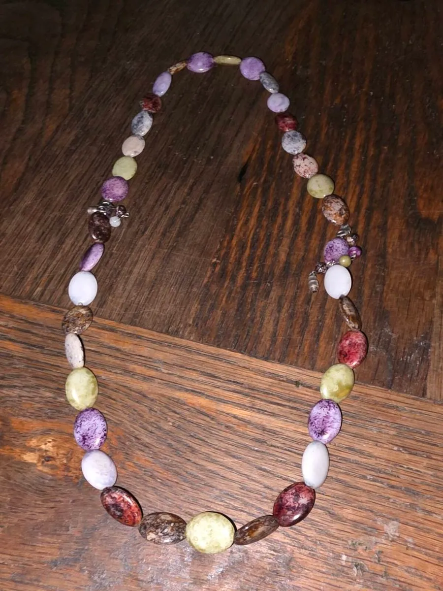 POLISHED REAL BEACHSTONES, 24"Long Rare Necklace ! - Image 1