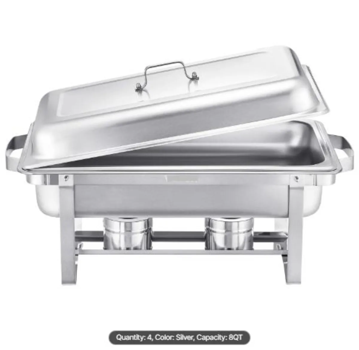 Chafing Dish Buffet Set, 8 Qt 4 Pack, Stainless - Image 4