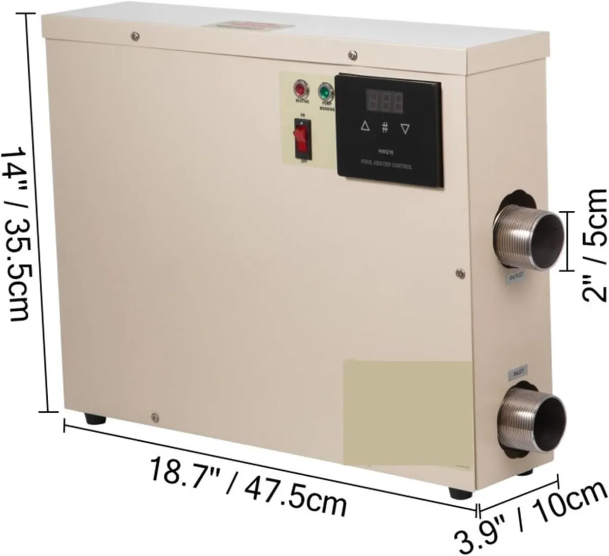 11KW Electric Pool Water Heater Adjustable Temp - Image 2