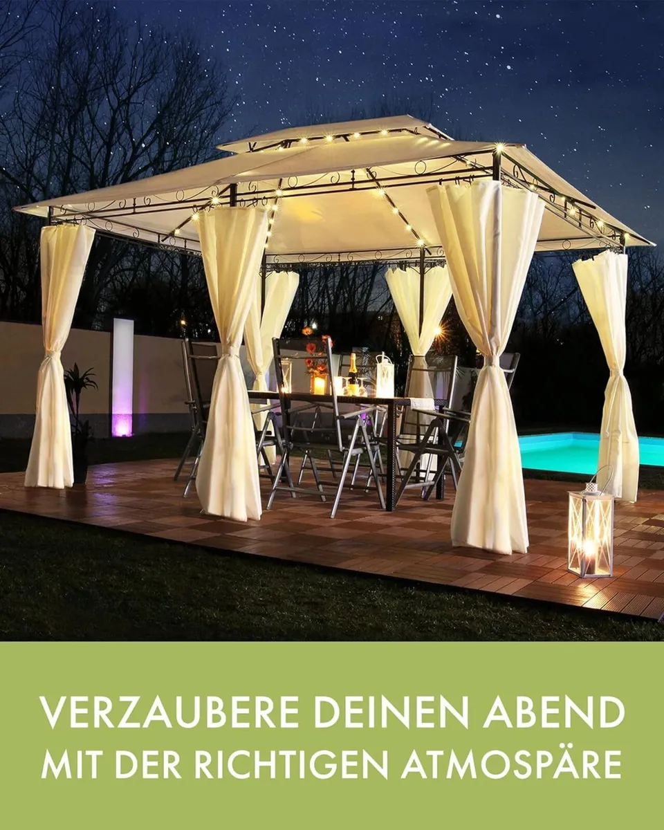Gazebo 3x4 m Minzo Side Walls with LED Lighting - Image 2