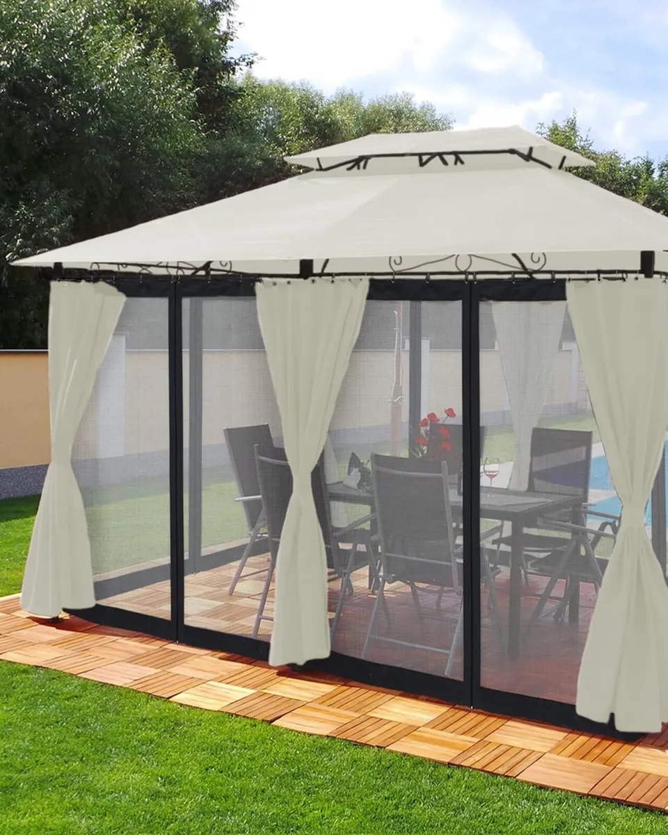 Gazebo 3x4 m Minzo Side Walls with LED Lighting - Image 1
