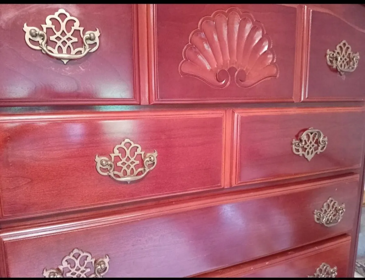Ornate Carved Highboy Chest of Drawers - Image 3