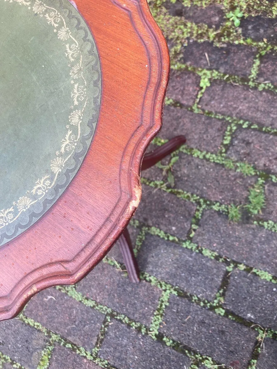 Leather top side table - Image 2